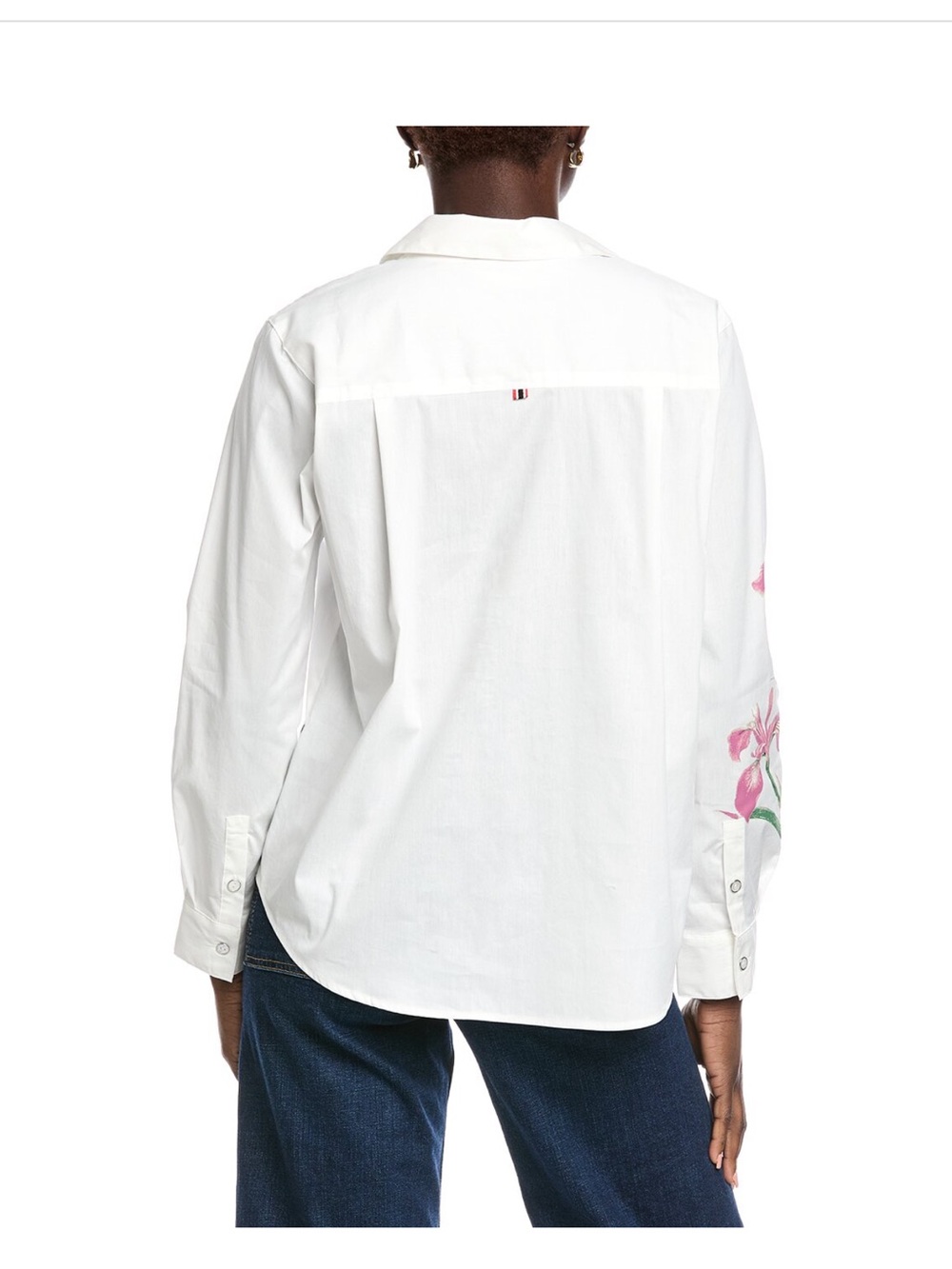 *Hunter White Buttondown Shirt With Flowers - Picture 3 of 4